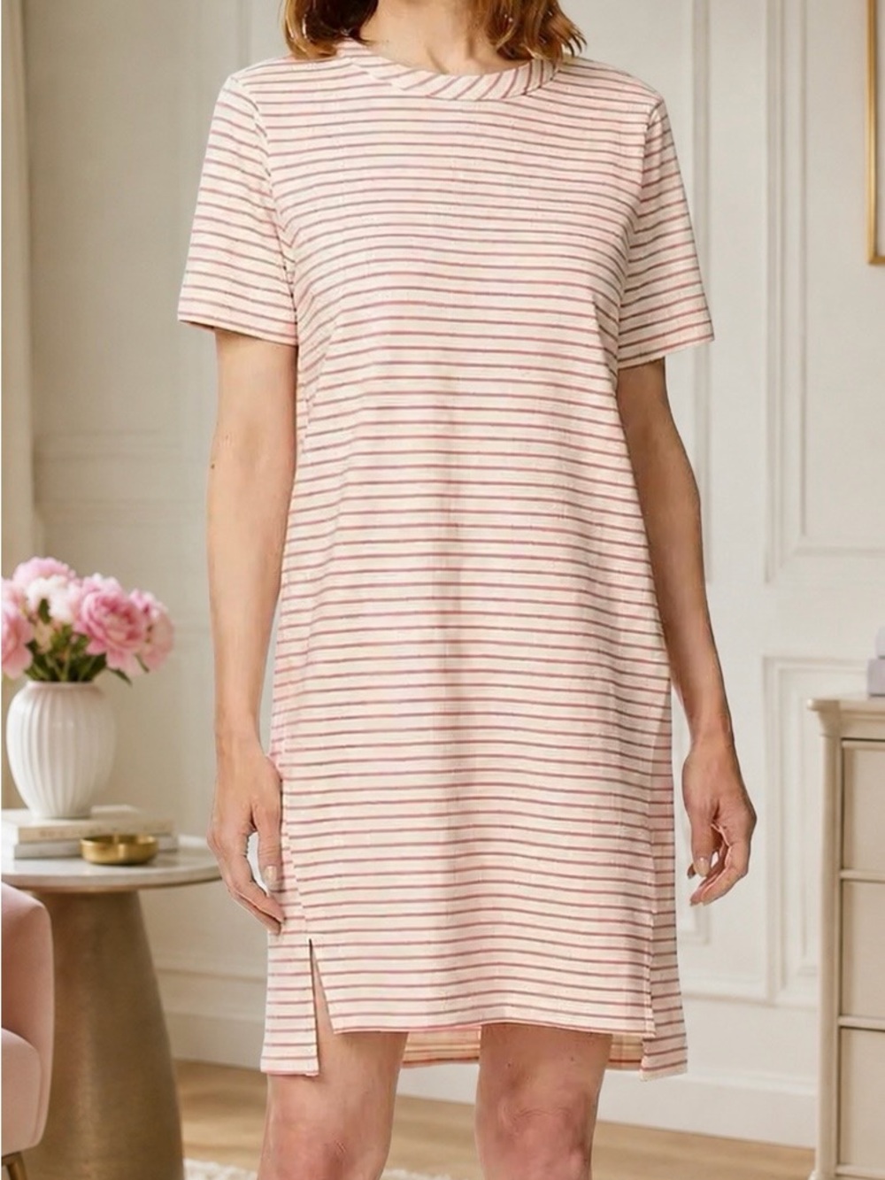Striped Blush T-Shirt Dress